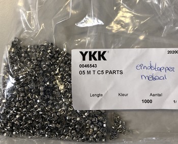 Stopper YKK zilver voor 6 mm nylon of metalen ritsen, 100 st.